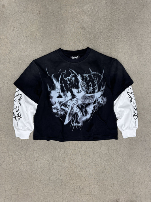 good v evil double layered tee