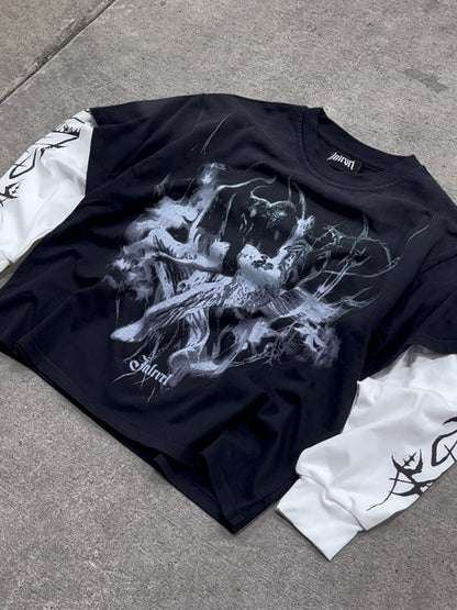 good v evil double layered tee