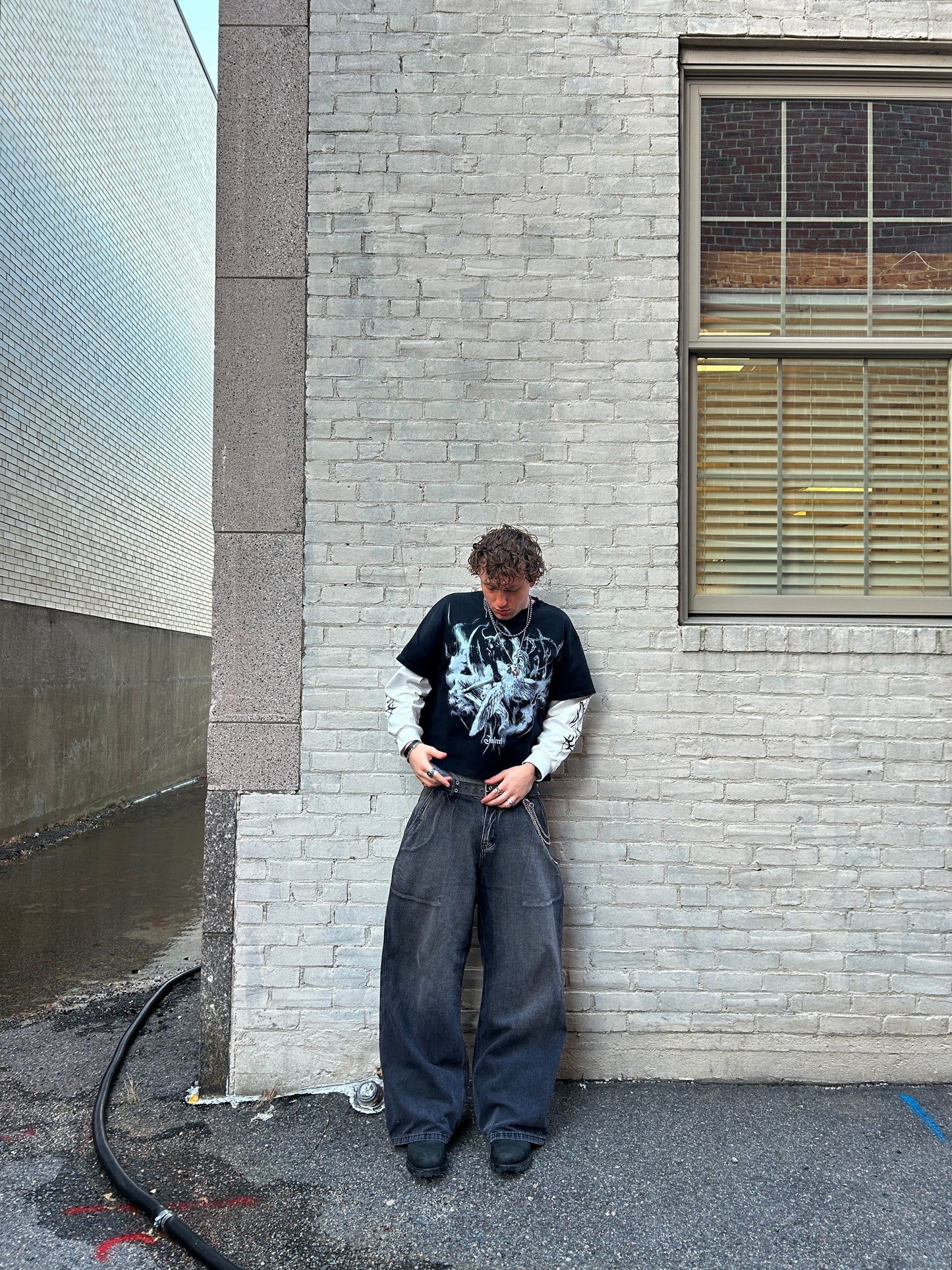 good v evil double layered tee