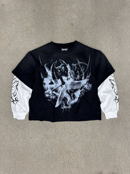 good v evil double layered tee